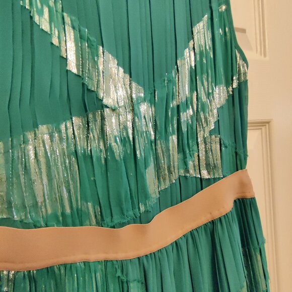 BCBG MaxAzria Zariah SZ-S Cocktail Party Midi Pleated Chiffon Dress - Picture 3 of 13